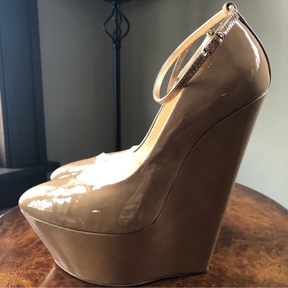 Giuseppe Zanotti Patent Wedges Ankle Strap 39.5 - Picture 3 of 8